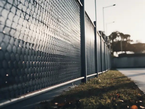 fence in the street in the evening, photo as a background, digital image
